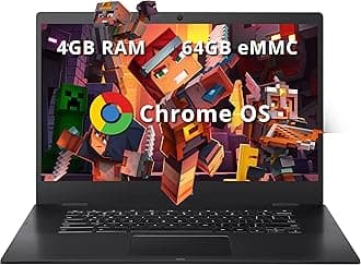 ASUS CX1500CNA Chromebook 15.6" HD Laptop, Intel Celeron N3350 Processor, 4GB RAM, 64GB eMMC Flash Memory, Intel HD Graphics, HD Webcam, Stereo Speakers, Chrome OS, Black, (renewed)