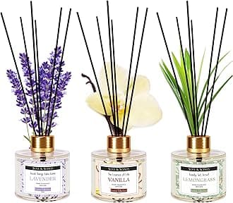Soul & Scents Lavender, Vanilla & Lemongrass Reed Diffusers Set for Home/Office/Gym/Yoga Fragrance | Aromatherapy | Mood Enhancer (Combo Pack) (RD_Combo3)