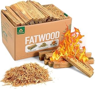 Lumberer Fatwood Fire Starter Sticks -100% All Natural Resin Kindling and Chips -Quick Ignition for Fireplace,Campfires,Firepits,Wood Stoves,Grilling (10.70 LB)