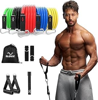 Resistance Tube [Upto 45 KG] | Resistance Band for Workout | Stretching Band for Exercise Band (11 Pieces Tube Set) | Resistance Bands Set | Gym Equipment for Home Workout | for Men & Women