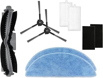 Reverbo Replacement Parts Kit Compatible with Ecovacs Deebot Y1 Pro – Includes 1 Main Brush, 2 Side Brushes, 2 Filters, 2 Mops – Robotic Vacuum Cleaner Accessories Set