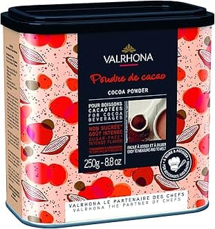 Valrhona Dutch Processed French Cocoa Powder. Chef’s Choice Cocoa Powder. Warm, Red Color, Pure, Dark, Intense Flavor. Poudre de Cacao. Great for Desserts and Hot Chocolate. Kosher. 250g (Pack of 1)