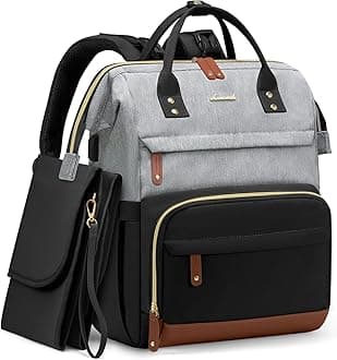 LOVEVOOK Diaper Bag Backpack, Baby Bag with Changing Station, Large Diaper Backpack for Moms Dads, Waterproof Leather Accents Baby Boy and Girl Bag for Travel Baby Essentials