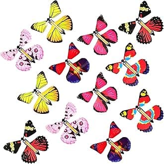 Flying Butterfly Toy, Magic Wind up Butterflies Toys, Colourful Butterflies Toys for Boys/Girls, Plastic Flying Butterflies for Kids, Fairy Toys for Girls/Boys- Multicolour (Pack of 12)