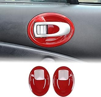 HIRUFAIT Inner Door Bowl Panel Cover Trim for Mitsubishi Eclipse 2006-2011, 2PCS ABS Material Car Inner Door Handle Bowl Panel Frame Protector Accessories (Sports Red)