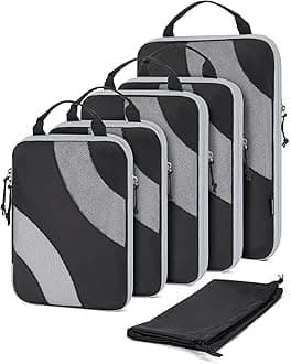 Compression Packing Cubes, 6 Set/4 Set/2 Set Travel Packing Cubes for Carry on Suitcases, Compression Suitcase Organizers Bag Set & Travel Cubes for Luggage, Lightweight Packing Organizers
