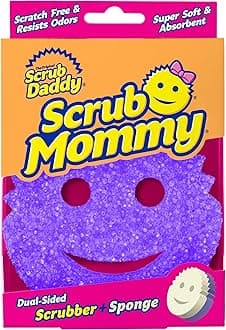 Scrub Daddy Dual Sided Sponge and Scrubber - Scrub Mommy - Scratch Free Sponge for Dishes and Home, Soft in Warm Water, Firm in Cold, Odor Resistant, Deep Cleaning, Multi Surface, Dishwasher Safe 2ct