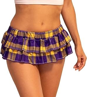 Pin Up Doll Mini Skirt, Pleated, Low Rise, Mini Skirts for Women, Available in Plaid, Neon and Plus Size, Micro Mini Skirts