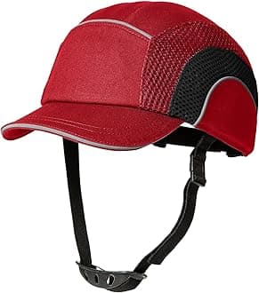 Lightweight Safety Bump Cap - Breathable Baseball Style Protective Hat with Reflective Stripes