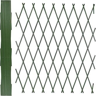 URBNLIVING Expanding Green Plastic Wall Foldable Trellis Fence Climbing Plants Garden Decor (2, 106)