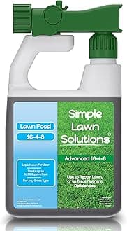 Advanced 16-4-8 Balanced NPK - Lawn Food Quality Liquid Fertilizer - Spring & Summer Concentrated Spray - Any Grass Type - Simple Lawn Solutions (32 Ounce)
