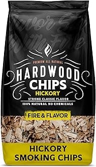 Fire & Flavor Premium All Natural Wood Chips for Smoker - Wood Chips for Smoking - Smoker Wood Chips - Smoker Accessories Gifts for Men and Women - Hickory - 2lbs