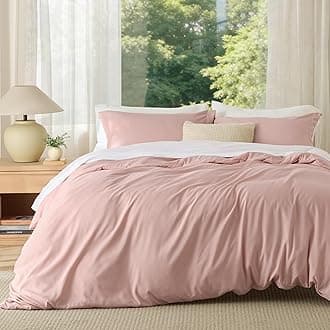 Bedsure Duvet Cover Queen Size - Soft Double Brushed Bedding Set for Kids & Adults, Zipper Closure, 3 Pieces, Includes 1 Duvet Cover (90"x90") & 2 Pillow Shams, NO Comforter, Blush Pink