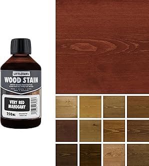 Littlefair's Wood Stain Water-Based - (Very Red Mahogany) – Non-Toxic, Eco-Friendly & Quick Drying - Easy-to-Apply, Concentrated Formula for All Wood Types – 250ml