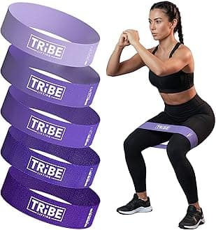 Fabric Resistance Bands for Working Out - 5 Exercise Bands Set for Legs and Glutes - Booty Bands for Women and Men - Thick Cloth Workout Bands for Physical Therapy, Hip Training