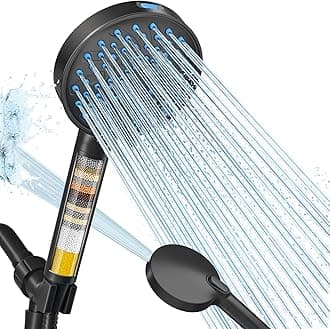 Cobbe Filtered Shower Head with Handheld, High Pressure 7-mode Showerhead with Filters for Hard Water - Remove Chlorine - Reduces Dry Itchy Skin, Patented Paddle Shift Design, Black