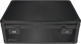 Vaultz Storage Lock Box - 6.5 x 19.25 x 13.5 Inch Lockable Dorm Storage Trunk with Combination Lock - Briefcase, Medicine Box, Lock Boxes for Personal Items, Cash, Laptop - Black on Black