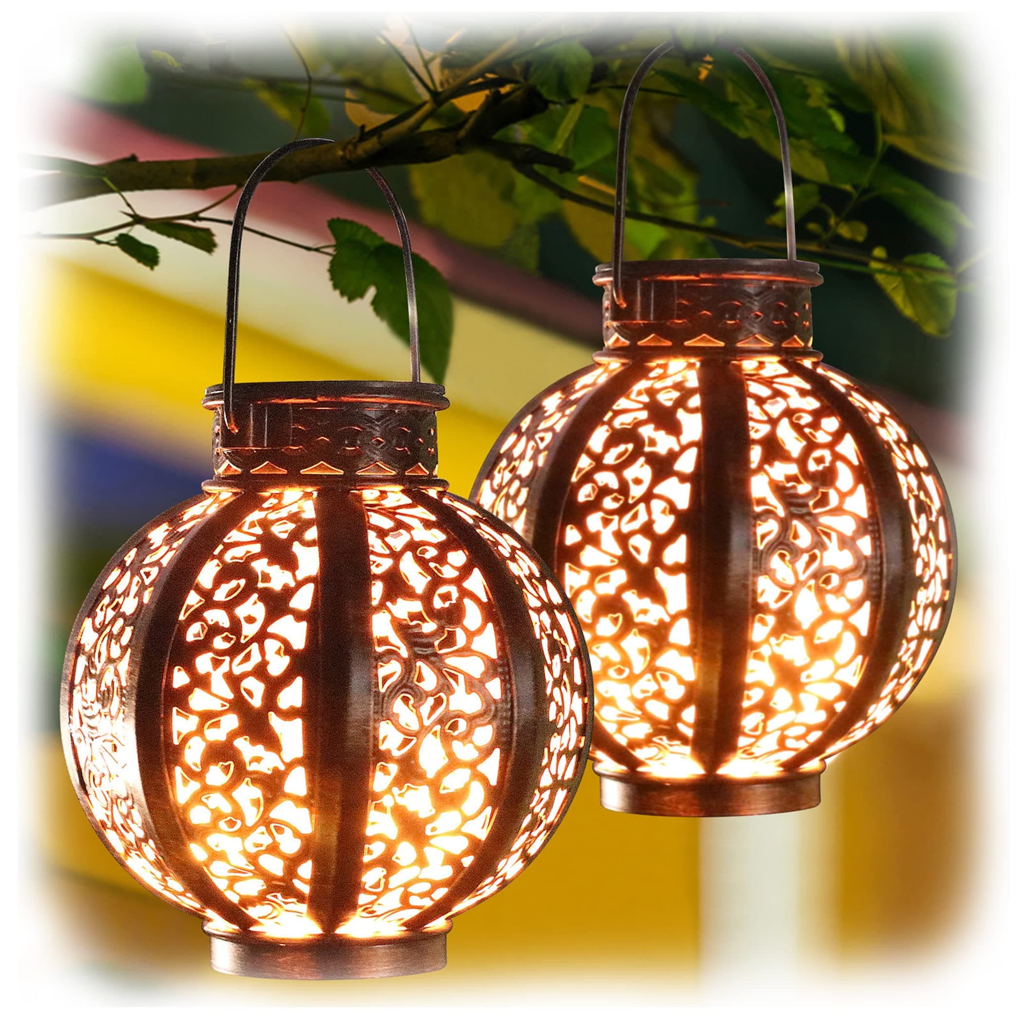 Solar Lanterns, Beige White
