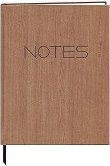 BookFactory Universal Note Taking System (Cornell Notes) / NoteTaking Notebook - 120 Pages, 8'' x 10'' - Soft Touch Wood Finish Cover Case Bound (Made in USA)
