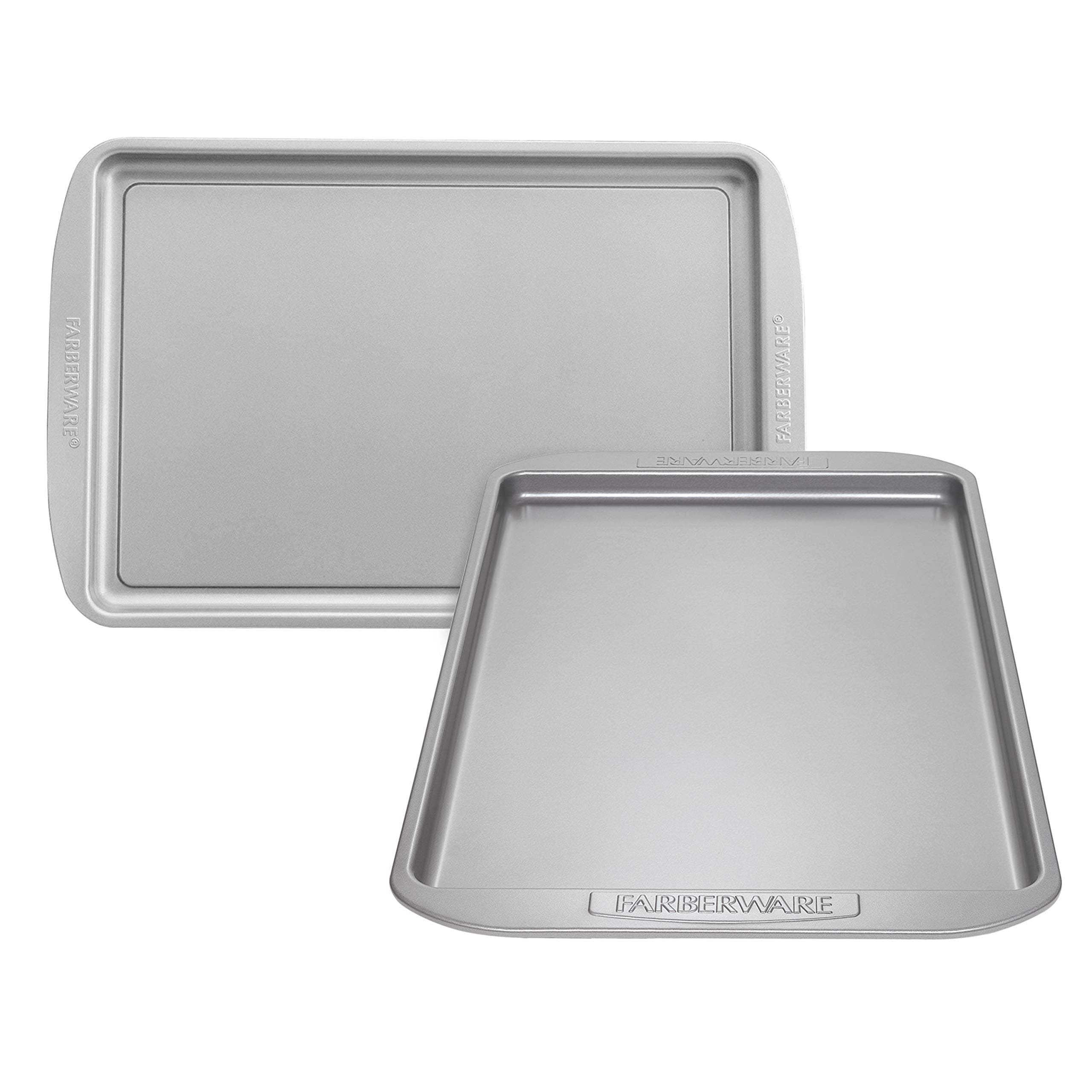 FarberwareNonstick Bakeware Set, Nonstick Cookie Sheets / Baking Sheets - 2 Piece, Gray
