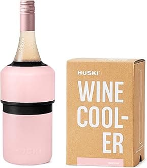 – Huski Wine Cooler | Award Winning Iceless Design | Keeps Wine Cold up to 6 Hours | Wine Accessory | Next Generation Ice Bucket | Fits Some Champagne Bottles | Gift for Wine Lovers (Powder Pink)