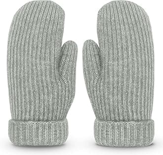 Whiteleopard Men's Winter Gloves Warm Lining Elastic Cuff - Knit Stretchy Cold Weather Warm Knit Thick Gloves Mittens