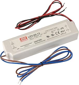 LPV-60-12 Sealed Panel Mount LPV Series AC-DC 12-Volt 5-Amp Power Supply with LED Driver