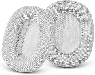 GEVO Upgraded Ear Cushions Replacement Earpads for Apple AirPods Max Headphones, Mesh Fabric Ear Pads Cover with Memory Foam and Magnet for AirPods Max (White)