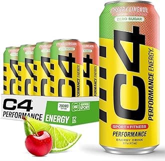 Original Sugar Free Energy Drink 16oz (Pack of 12) | Cherry Limeade | Pre Workout Performance Drink with No Artificial Colors or Dyes