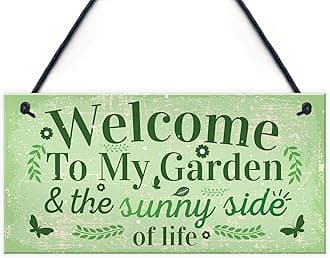 Red Ocean Welcome To My Garden Plaque Outdoor Shed Summer House Sign Novelty Chic Decor Friendship Gift