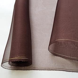 100cm*114cm Mulberry Silk Organza Fabric Tecido Fashion Gauze Silk Fabric Lining Material Veil Tulle (Coffee)