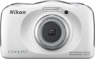 Nikon COOLPIX S33 Waterproof Digital Camera (White) - International Version
