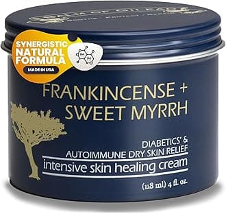 Healing Foot Cream: Moisturizing Cream with Frankincense and Sweet Myrrh for Sensitive Skin, Foot Therapy, Diabetes