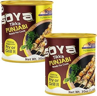 Rani Soya Tikka Punjabi 30oz (1.875lbs) 850g, Pack of 2, Ready for Cook ~ Easy Open Lid | All Natural | Vegan | No Colors | NON-GMO | Kosher | Indian Origin | Soy Based Meat Substitute