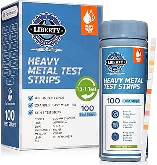 Expanded 13 Heavy Metals Drinking Water Test (100-Piece Kit) - Lead, Mercury, Copper, Iron, Zinc, Manganese, Sodium Chloride, Aluminum, Sulfate, Nickle, Cobalt, Hardness