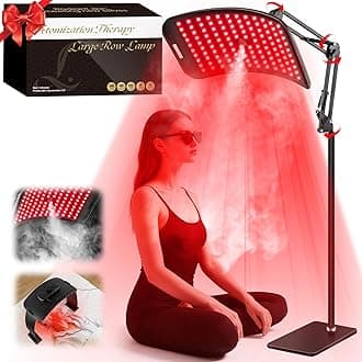 Red Light Therapy for Face and Body,Infrared Light Therapy with Oxygen Nebulization,Red Light Panel with Stand,LED 660nm and 850nm Deep Near Infrared Therapy Device (Black)