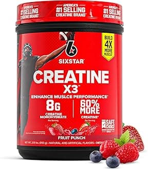 Six Star Creatine Powder Creatine X3 | Creatine HCl + Creatine Monohydrate Powder |Muscle Recovery Workout Supplement | Creatine Supplements | Fruit Punch (30 Servings)