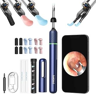 Note5 Ear Wax Removal Tool Camera Tweezers, Ear Cleaner Scope Otoscope with Camera & Light, Wireless Earwax Remover Visual Ear Picker, Video Ear Cleaning Kit for iPhone,Android(Blue)