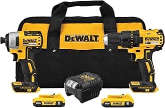 20V MAX Cordless Drill and Impact Driver, Power Drill Brushless 2-Tool Power Tool Combo Kit, Includes 2 Batteries, Charger and Bag (DCK277D2)