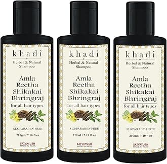 Khadi Amla Reetha Shikakai Bhringraj SLS-Paraben free Ayurvedic Shampoo Anti Dandruff -630 ml