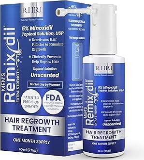Minoxidil for Men | 5% Minoxidil Hair Regrowth Treatment | Unscented, Clinically Proven for Thinning Hair Regrowth & Follicle Reactivation | Hair Loss Treatments For Men- 60 ml