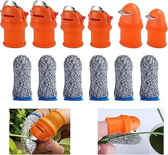 E-TING 12 Pcs Gardening Silicone Thumb Knife Harvesting Tool Finger Plant Fruit Picking Knives Separator Garden Tool