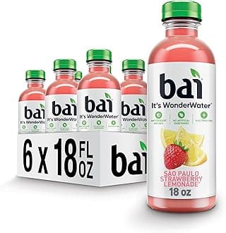 Bai Antioxidant Infused Water Beverage, São Paulo Strawberry Lemonade, with Vitamin C and No Artificial Sweeteners, 18 Fluid Ounce Bottle, 6 Pack