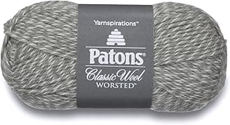 Classic Wool Yarn, 3.5oz, Gauge 4 Medium, 100% Wool Light Grey Marl - For Crochet, Knitting & Crafting