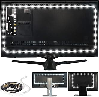 Power Practical LED Lights for TV Backlight, USB Powered TV LED Light Strip W/Bias Ambient Lighting for Home Theater, True White, Size (30"-40” TV)