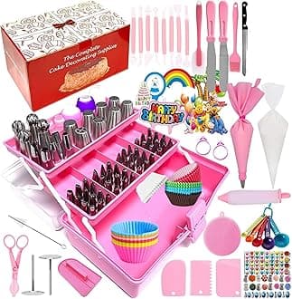 Beauenty Cake Decorating Tools Kit, Cake Baking Tool Set With Stainless Steel Piping Nozzle, Cake Decorating Supplies for Beginners and Professional Masters (359pcs)