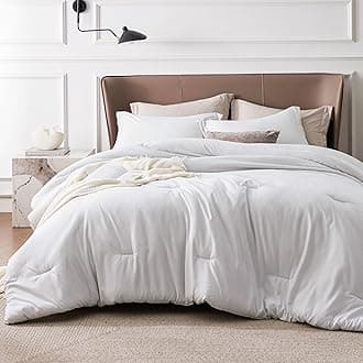 Full Comforter Set - Grayish White Soft Bedding for All Seasons, Cationic Dyed Bed Set, 3 Pieces, 1 Full Size Comforter (82"x86") and 2 Pillow Shams (20"x26"+2")