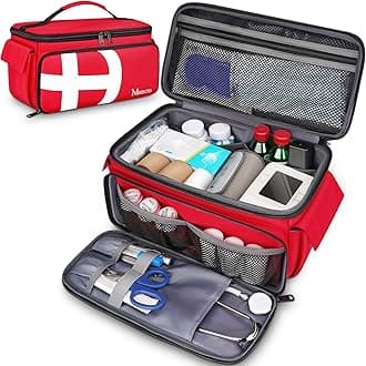 First Aid Bags Empty, Medical Travel Bag with Multi Pockets, Pill Bottle Organizer for Travel, Home Storage，Trauma Bag for EMT, Nurses, Doctor, Student, Emergency Bag for Medicine, Medical Supplies