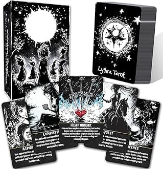 sishui 78 Lythra Tarot Card Set, Tarot Oracle Cards for Beginners, Spiritual Tools for Intuition, Emotional Insight and Inner Wisdom, Suitable for Beginners and Advanced Readers