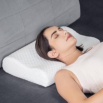 FOVERA Memory Foam Cervical Pillow | 2 Years Warranty | Orthopedic Contour Neck Support Pillow for Sleeping, Neck & Shoulder Pain, Dual Height (Standard - 21 x 13 x 4 Inch, Jacquard Cover, Pack of 1)